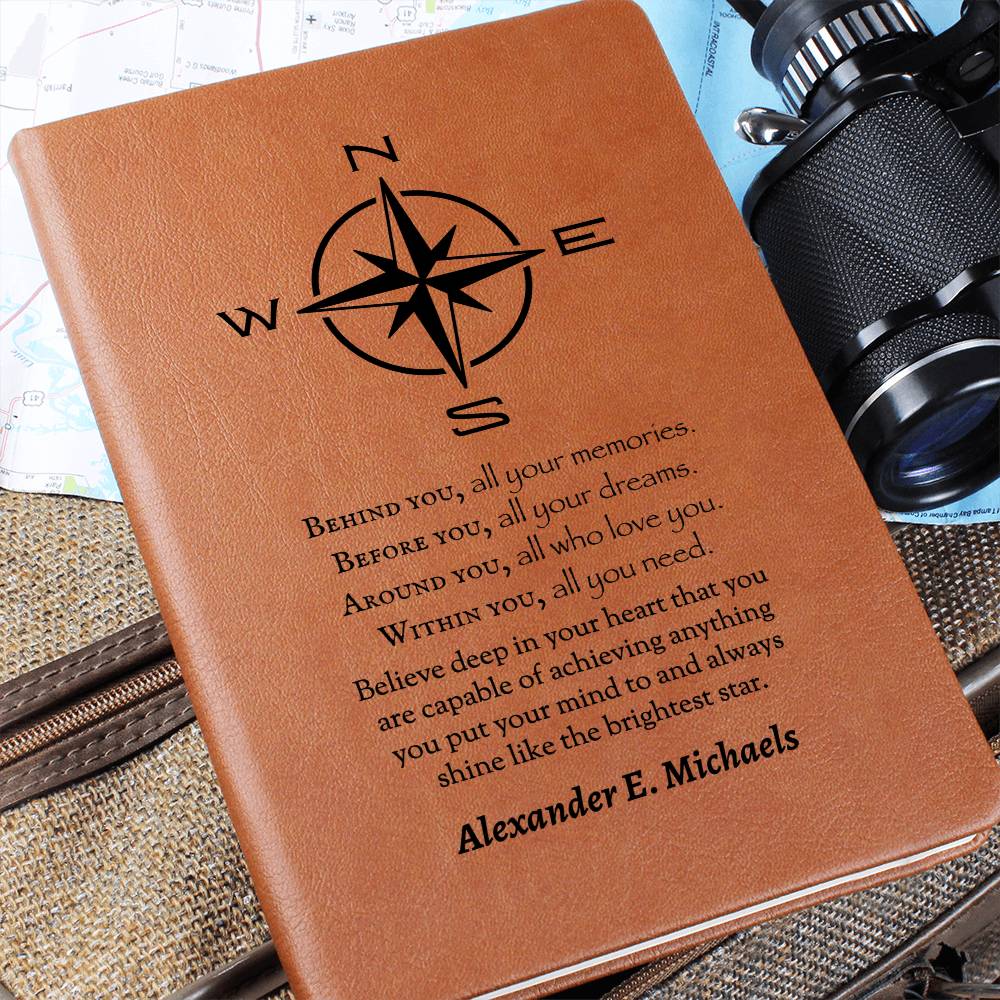 Within You All You Need | Personalized Vegan Leather Journal - Compass