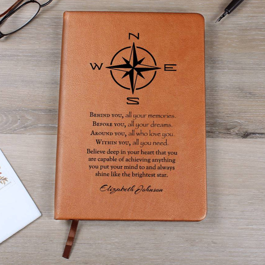 Within You All You Need | Personalized Vegan Leather Journal - Compass