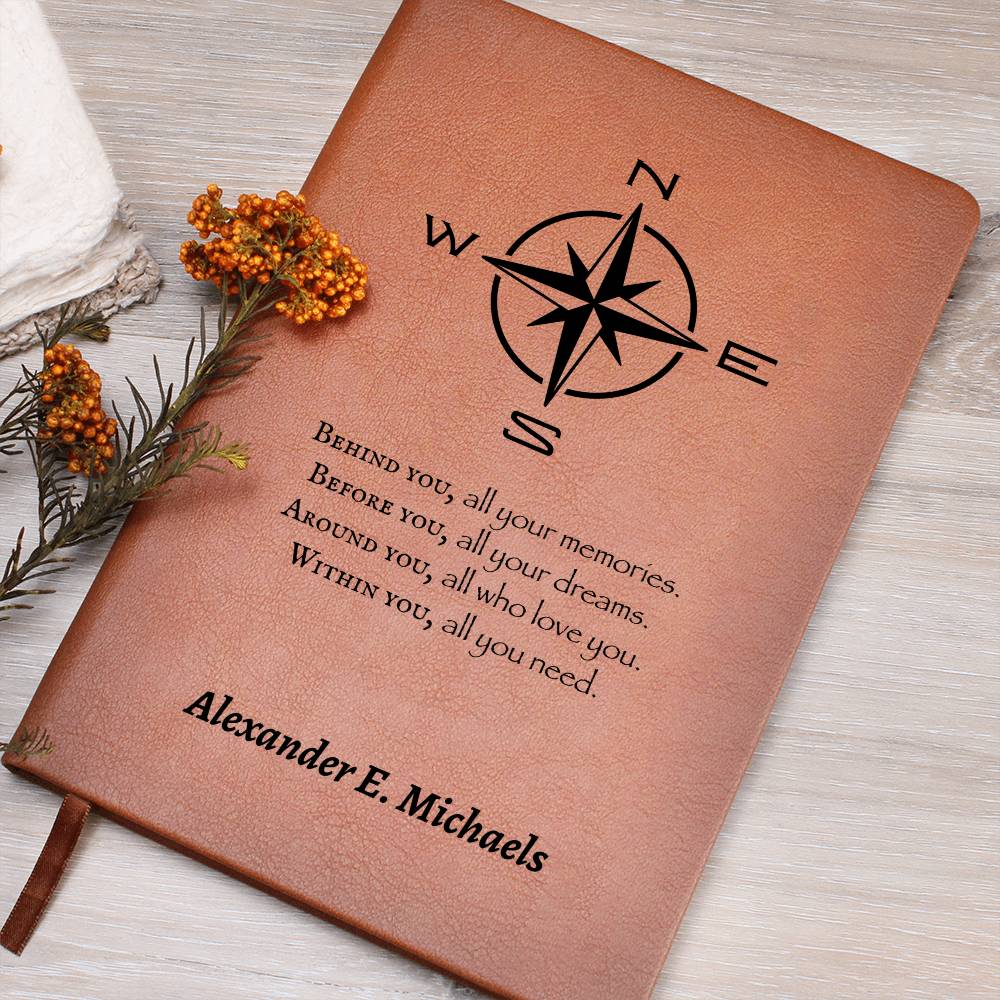 Within You All You Need | Personalized Vegan Leather Journal - Compass