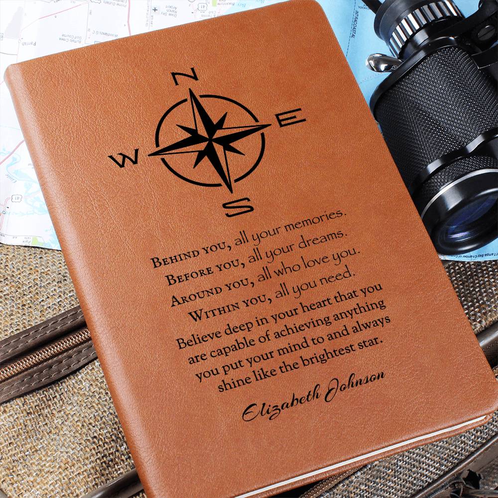 Within You All You Need | Personalized Vegan Leather Journal - Compass
