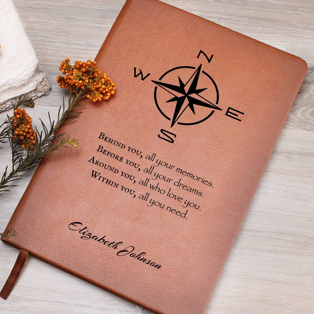 Within You All You Need | Personalized Vegan Leather Journal - Compass