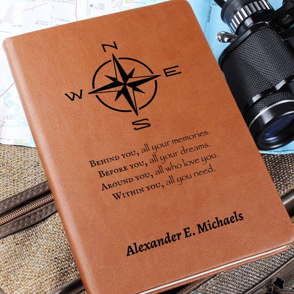 Within You All You Need | Personalized Vegan Leather Journal - Compass