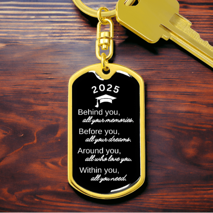 Graduation 2025 Dog Tag Keychain