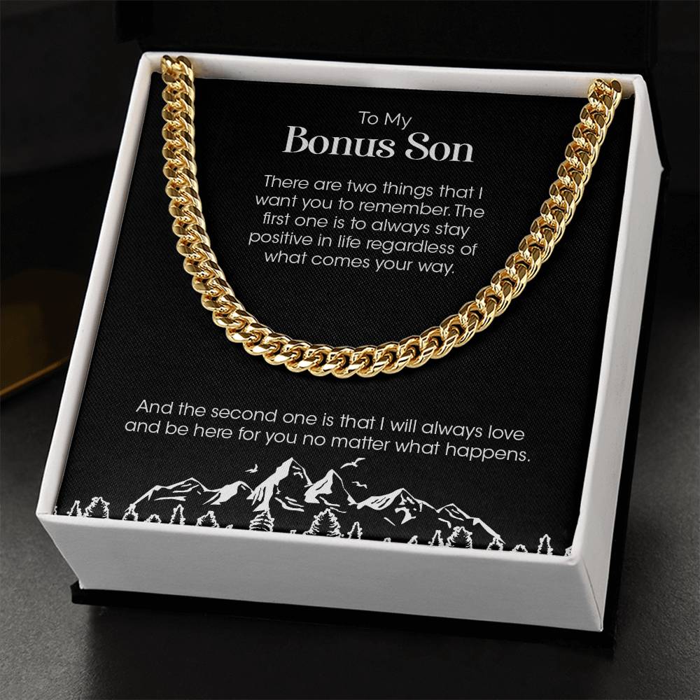 To My Bonus Son | Remember Two Things | Cuban Link Chain