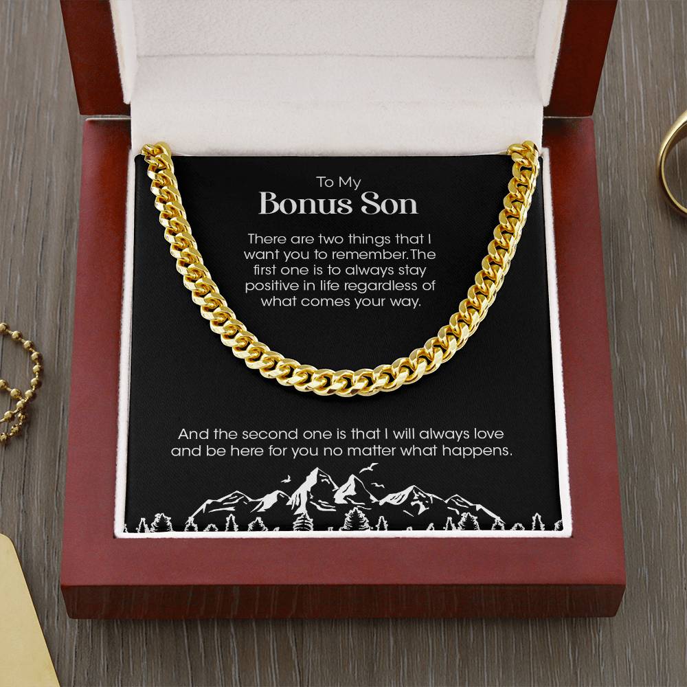 To My Bonus Son | Remember Two Things | Cuban Link Chain