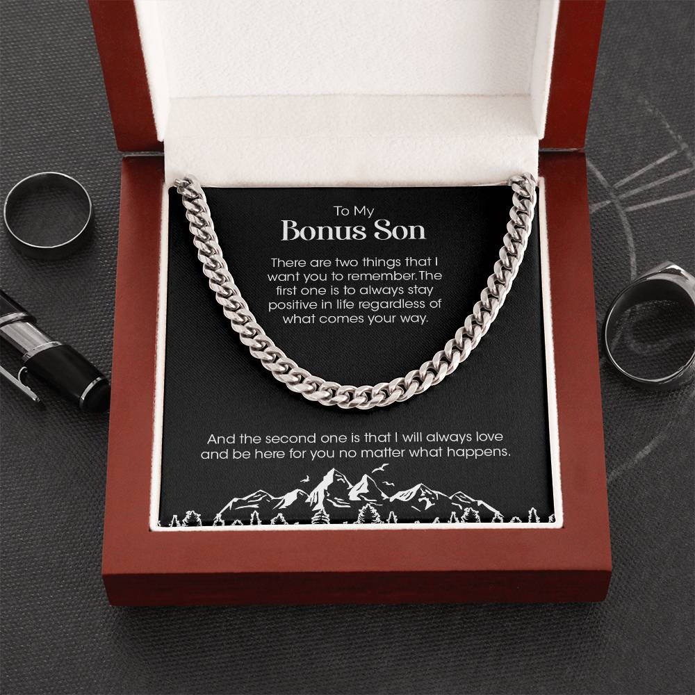 To My Bonus Son | Remember Two Things | Cuban Link Chain