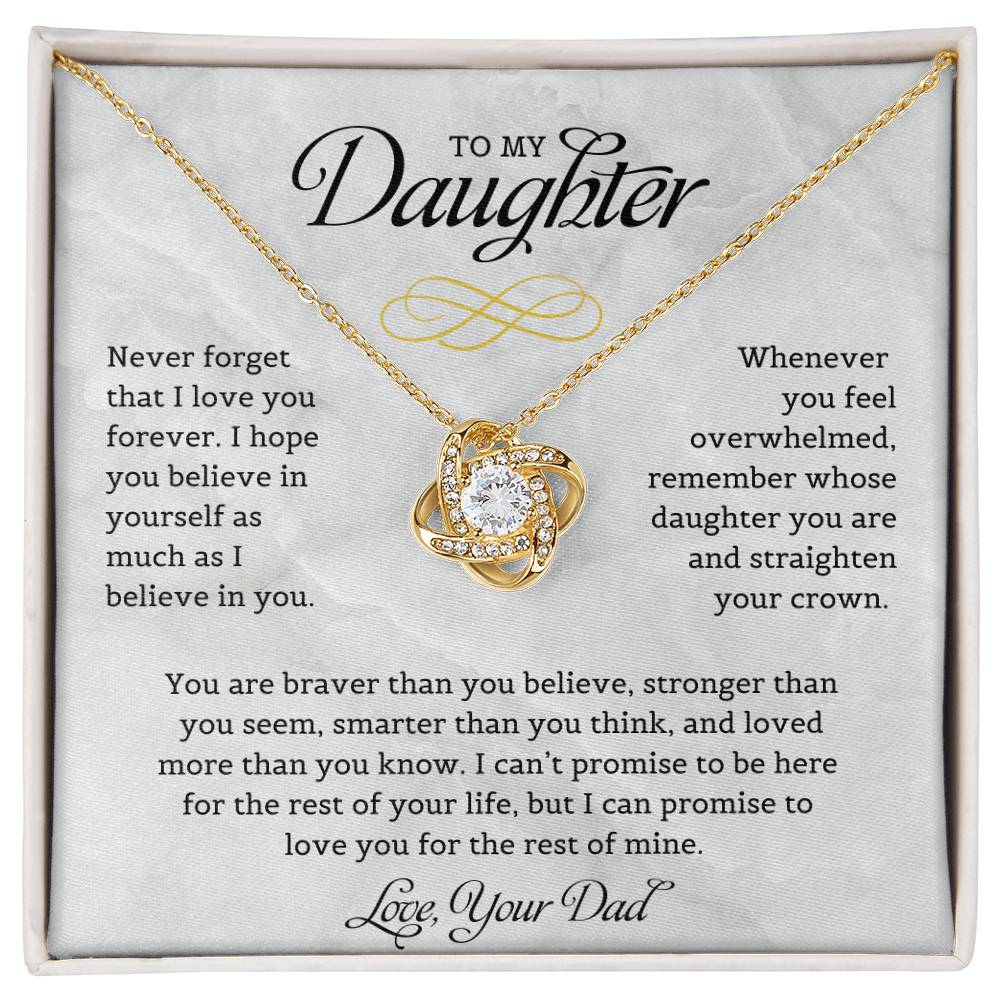 To My Daughter | Never Forget I Love You | Love Knot Necklace