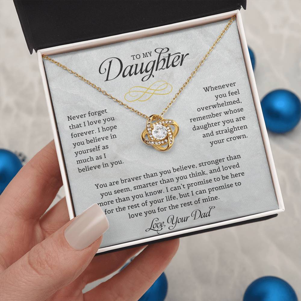 To My Daughter | Never Forget I Love You | Love Knot Necklace