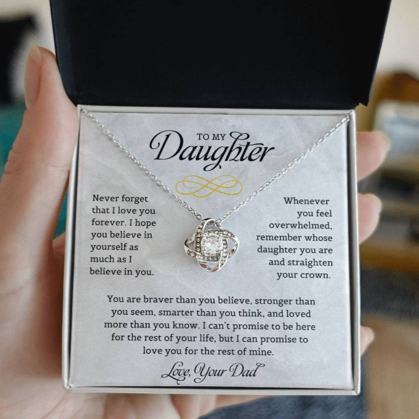 To My Daughter | Never Forget I Love You | Love Knot Necklace