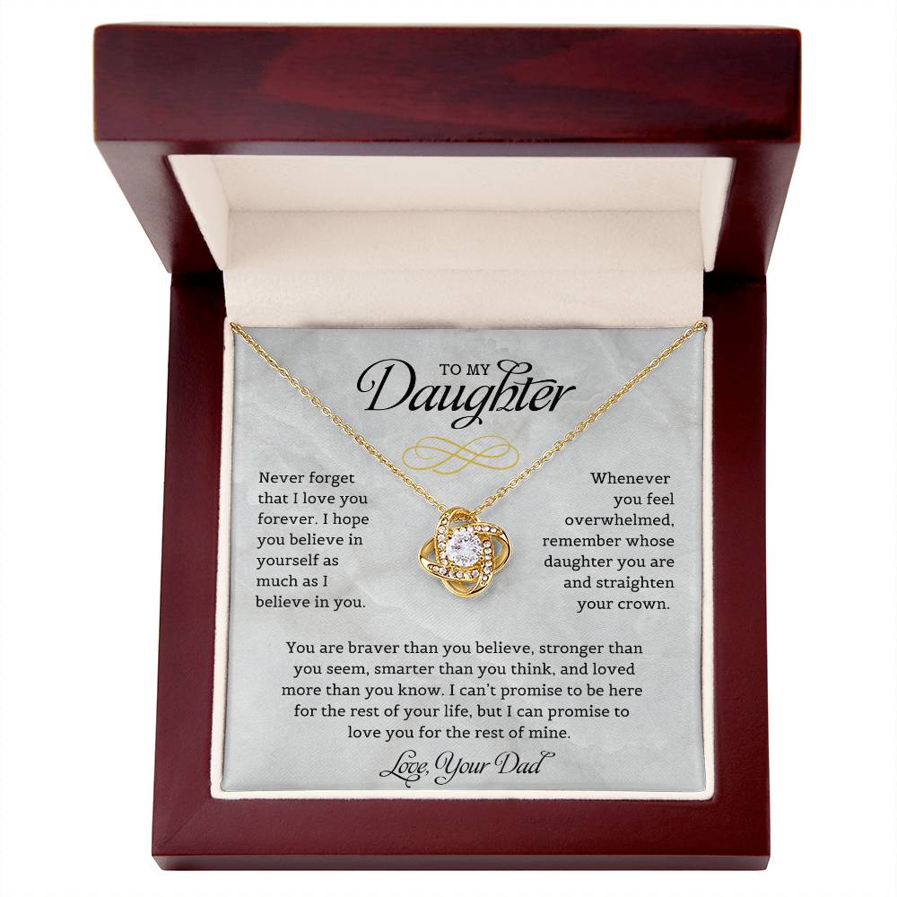 To My Daughter | Never Forget I Love You | Love Knot Necklace