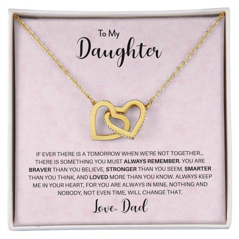 To My Daughter | You Are Braver Than You Believe | Interlocking Hearts Necklace