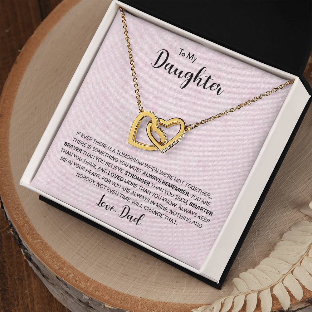 To My Daughter | You Are Braver Than You Believe | Interlocking Hearts Necklace