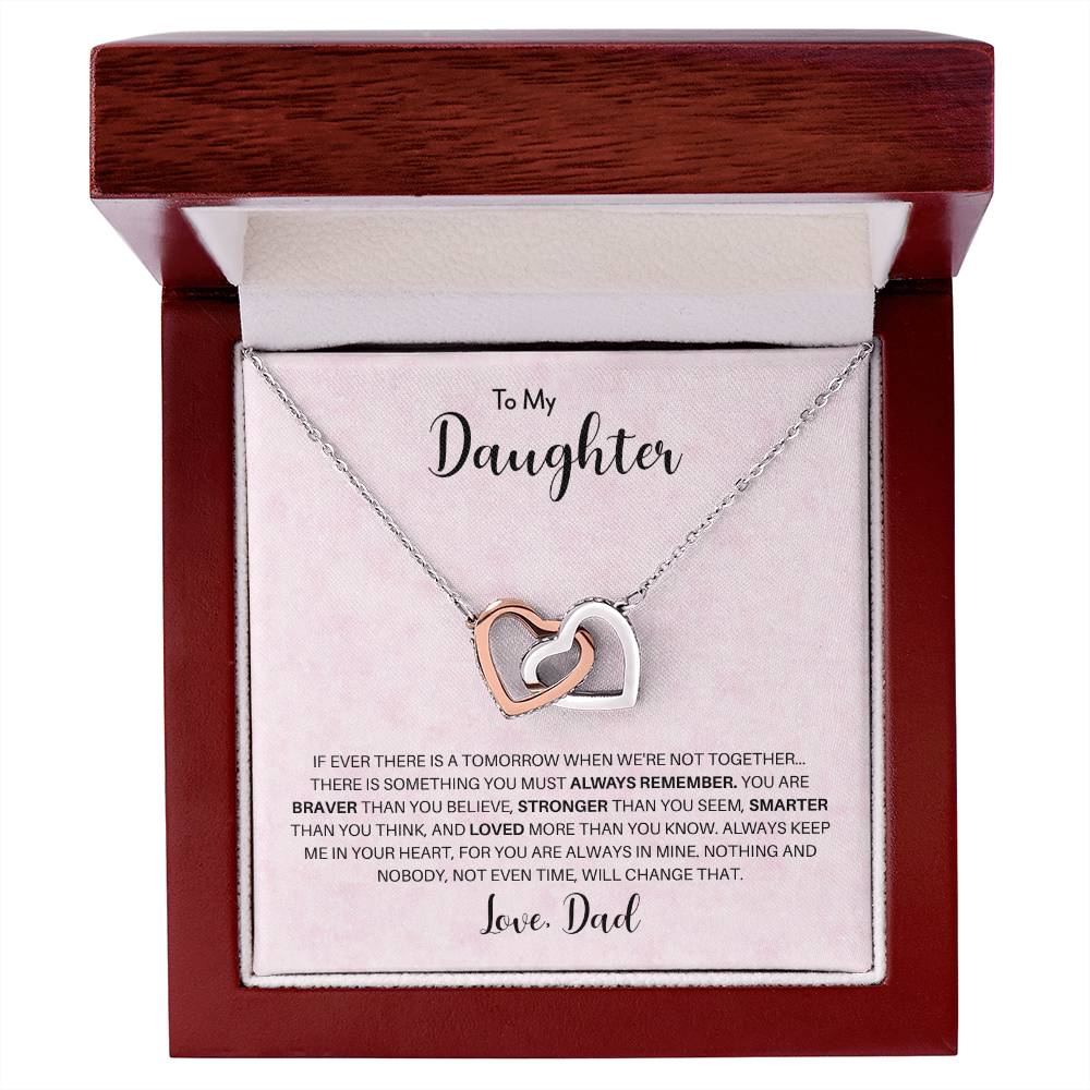 To My Daughter | You Are Braver Than You Believe | Interlocking Hearts Necklace