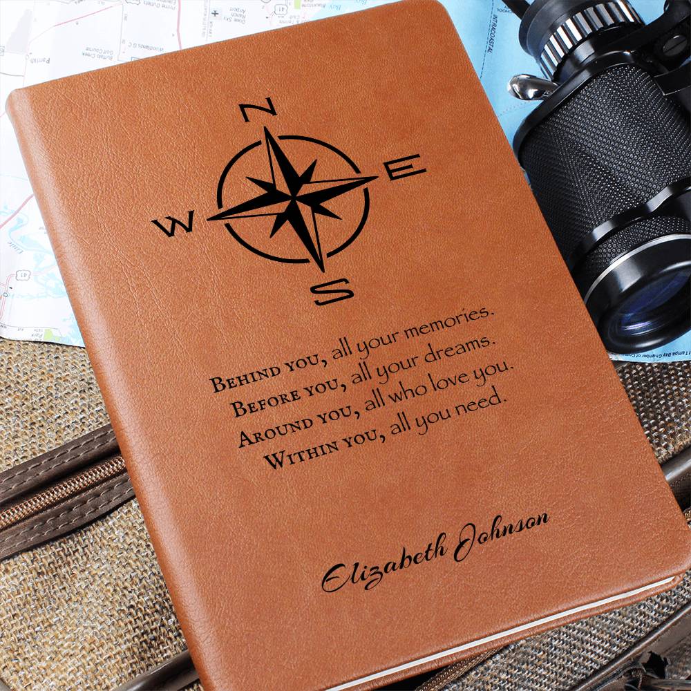 Within You All You Need | Personalized Vegan Leather Journal - Compass