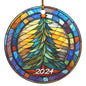 2024 Faux Stained Glass Tree Acrylic Ornaments
