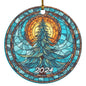 2024 Faux Stained Glass Tree Acrylic Ornaments
