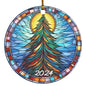 2024 Faux Stained Glass Tree Acrylic Ornaments