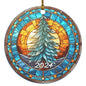 2024 Faux Stained Glass Tree Acrylic Ornaments