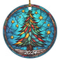 2024 Faux Stained Glass Tree Acrylic Ornaments