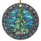2024 Faux Stained Glass Tree Acrylic Ornaments
