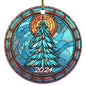 2024 Faux Stained Glass Tree Acrylic Ornaments