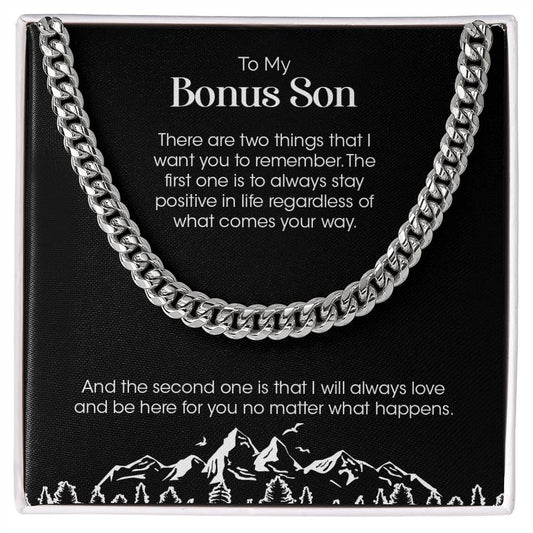 To My Bonus Son | Remember Two Things | Cuban Link Chain