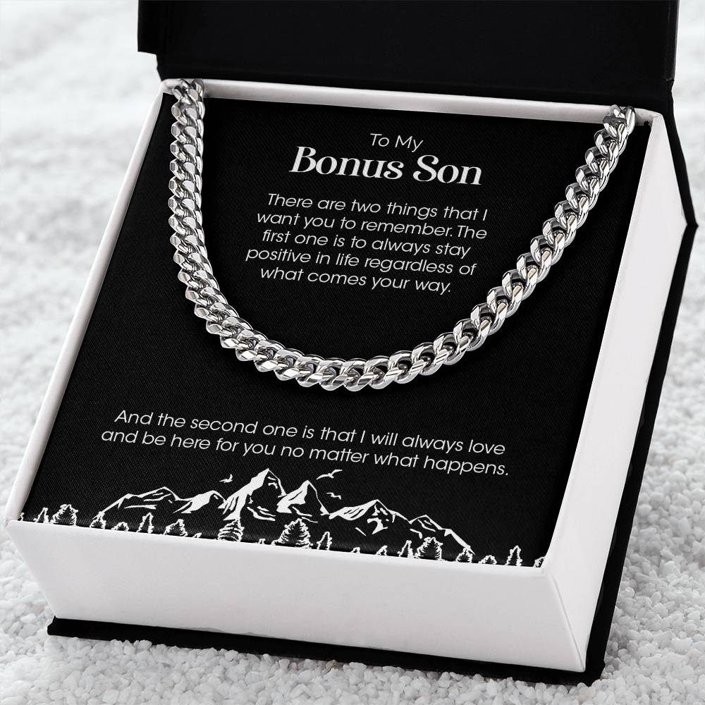 To My Bonus Son | Remember Two Things | Cuban Link Chain