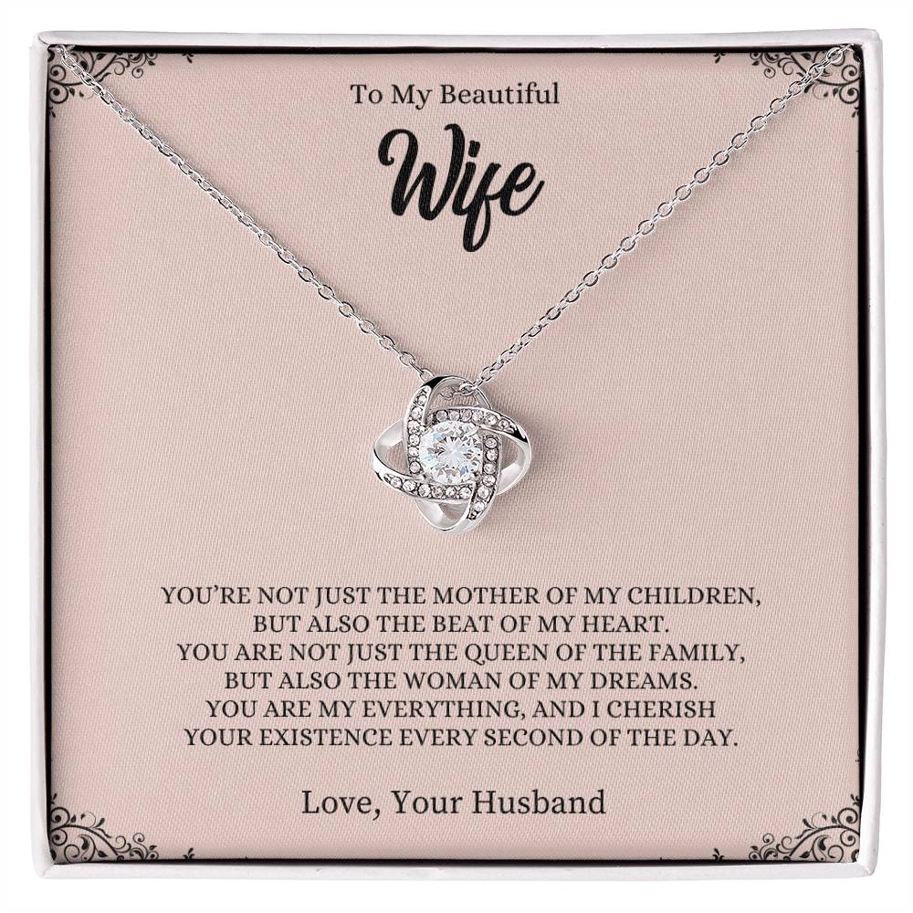To My Beautiful Wife | My Everything | Love Knot Necklace