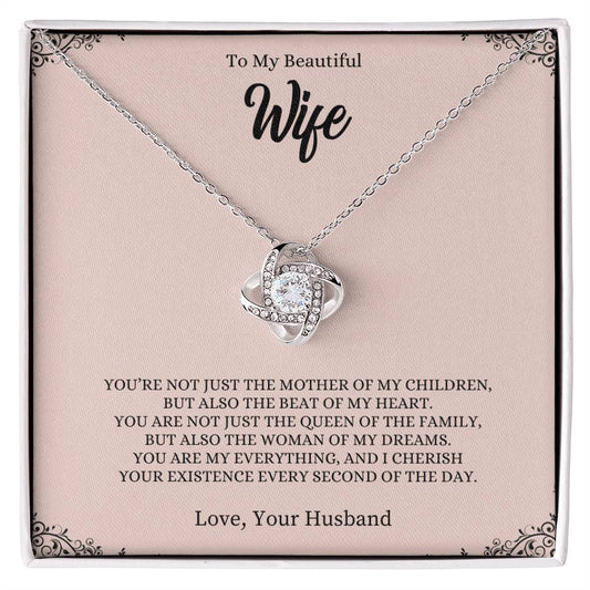 To My Beautiful Wife | My Everything | Love Knot Necklace