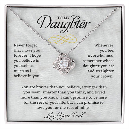 To My Daughter | Never Forget I Love You | Love Knot Necklace